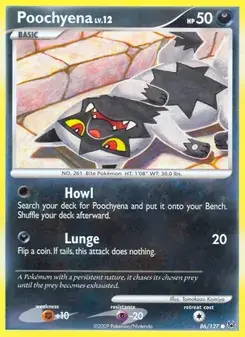 Poochyena 86/127 Platinum Pokémon card