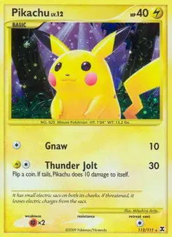 Pikachu 112/111 Rising Rivals Pokémon card