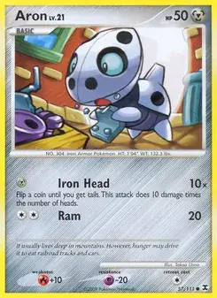 Aron 57/111 Rising Rivals Pokémon card