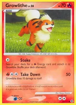 Growlithe 63/111 Rising Rivals Pokémon card