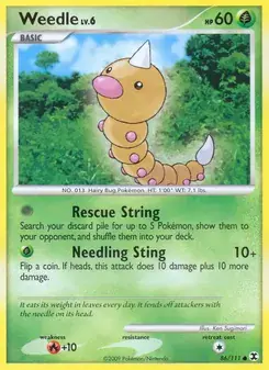 Weedle 86/111 Rising Rivals Pokémon card