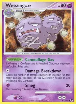 Weezing 87/111 Rising Rivals Pokémon card
