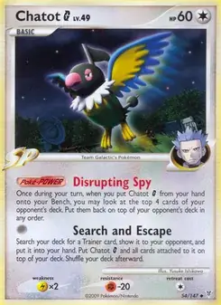 Chatot G 54/147 Supreme Victors Pokémon card
