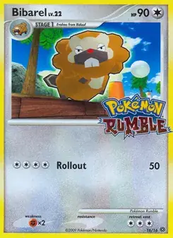 Bibarel 16/16 Pokémon Rumble Pokémon card