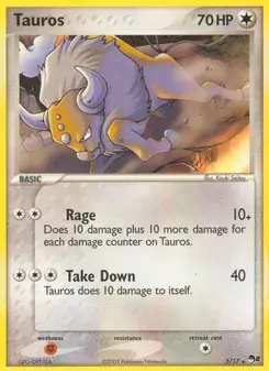 Tauros 5/17 POP Series 2 Pokémon card
