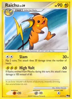Raichu 3/17 POP Series 9 Pokémon card