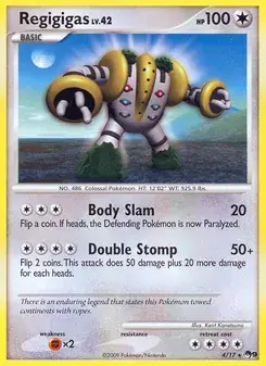Regigigas 4/17 POP Series 9 Pokémon card