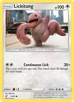 Lickitung 16/18 Detective Pikachu Pokémon card