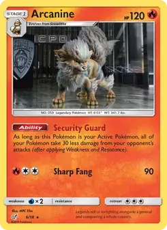 Arcanine 6/18 Detective Pikachu Pokémon card