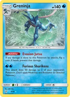 Greninja 9/18 Detective Pikachu Pokémon card