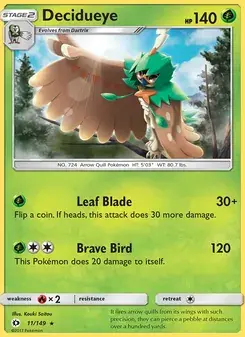 Decidueye 11/149 Sun & Moon Pokémon card