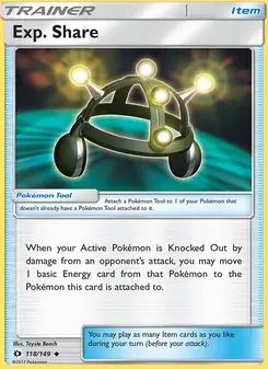 Exp. Share 118/149 Sun & Moon Pokémon card