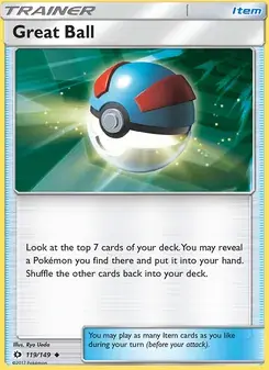 Great Ball 119/149 Sun & Moon Pokémon card