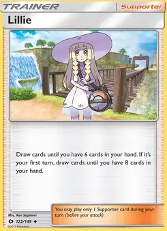 Lillie 122/149 Sun & Moon Pokémon card