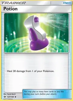 Potion 127/149 Sun & Moon Pokémon card