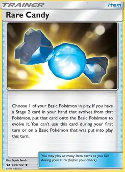 Rare Candy 129/149 Sun & Moon Pokémon card