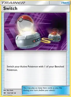 Switch 132/149 Sun & Moon Pokémon card