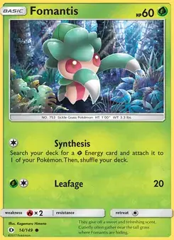 Fomantis 14/149 Sun & Moon Pokémon card