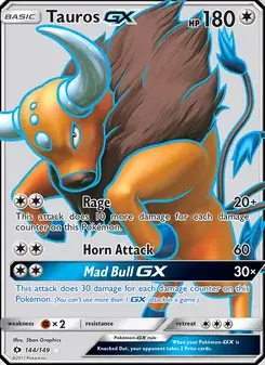 Tauros GX 144/149 Sun & Moon Pokémon card