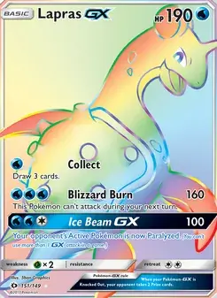 Lapras GX 151/149 Sun & Moon Pokémon card
