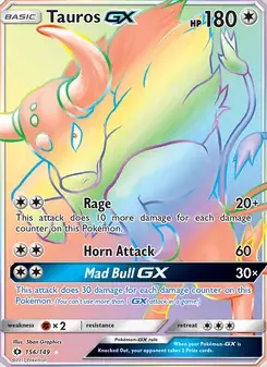 Tauros GX 156/149 Sun & Moon Pokémon card