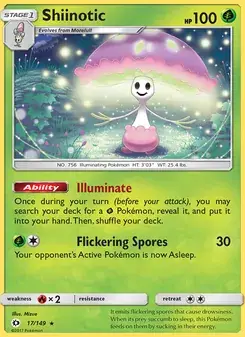 Shiinotic 17/149 Sun & Moon Pokémon card