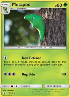 Metapod 2/149 Sun & Moon Pokémon card