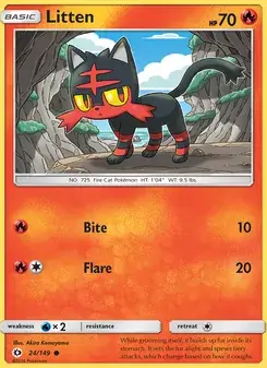 Litten 24/149 Sun & Moon Pokémon card