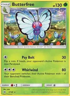Butterfree 3/149 Sun & Moon Pokémon card