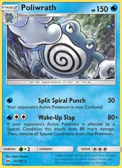 Poliwrath 32/149 Sun & Moon Pokémon card