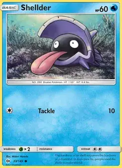 Shellder 33/149 Sun & Moon Pokémon card