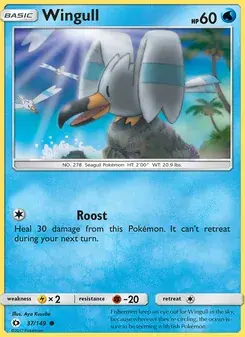 Wingull 37/149 Sun & Moon Pokémon card
