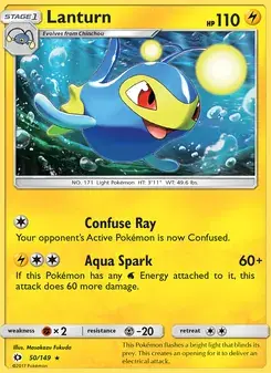 Lanturn 50/149 Sun & Moon Pokémon card