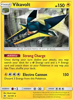 Vikavolt 52/149 Sun & Moon Pokémon card