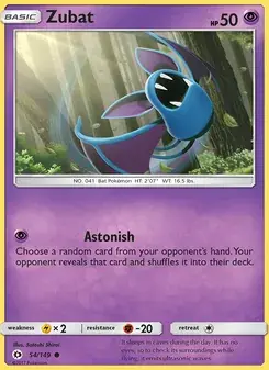 Zubat 54/149 Sun & Moon Pokémon card