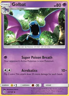 Golbat 55/149 Sun & Moon Pokémon card