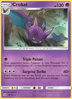 Crobat 56/149 Sun & Moon Pokémon card
