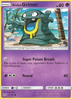 Alolan Grimer 57/149 Sun & Moon Pokémon card