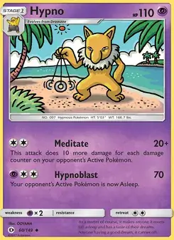 Hypno 60/149 Sun & Moon Pokémon card