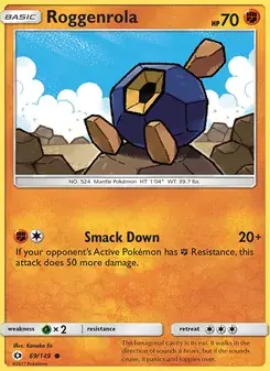 Roggenrola 69/149 Sun & Moon Pokémon card