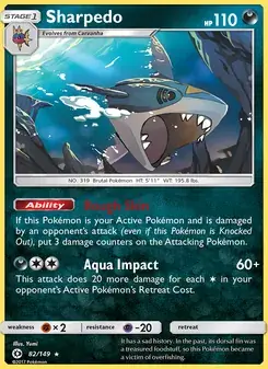Sharpedo 82/149 Sun & Moon Pokémon card