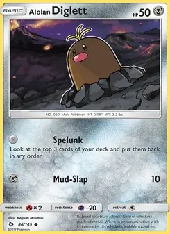 Alolan Diglett 86/149 Sun & Moon Pokémon card
