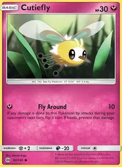Cutiefly 92/149 Sun & Moon Pokémon card