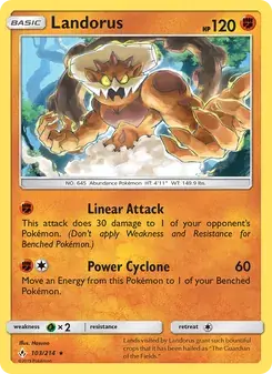 Landorus 103/214 Unbroken Bonds Pokémon card