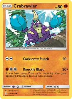 Crabrawler 104/214 Unbroken Bonds Pokémon card