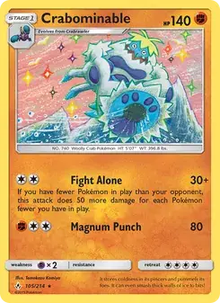 Crabominable 105/214 Unbroken Bonds Pokémon card