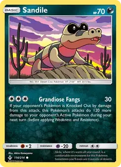 Sandile 114/214 Unbroken Bonds Pokémon card