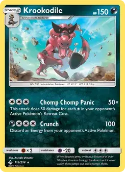 Krookodile 116/214 Unbroken Bonds Pokémon card