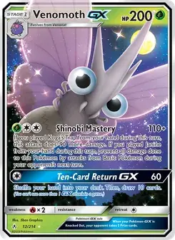 Venomoth GX 12/214 Unbroken Bonds Pokémon card