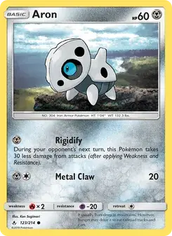Aron 123/214 Unbroken Bonds Pokémon card